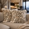 Snow Leopard Cushions | Luxury Sofa Cushions | Patterned Fur Pillows