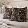 Tierdruck Kunstfellkissen | Leoparden Sofakissen | Gemusterte Fellkissen