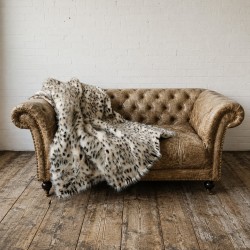 Snow Leopard Throw | Spotted Fur Blanket | Luxury Fur Throw