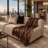 Large Animal Print Throw | Luxury Leopard Print Velvet Sofa Throw