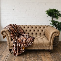 Large Animal Print Throw | Luxury Leopard Print Velvet Sofa Throw