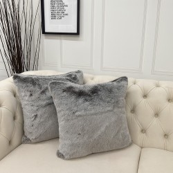 Koala Faux Fur Scatter Cushions | Luxury Grey Fur Cushions and Pillows
