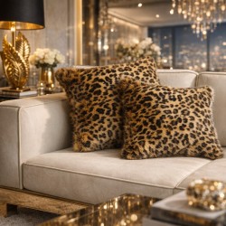 Leopard Faux Fur Kussens | Dierenprint Kussens & Kussentjes