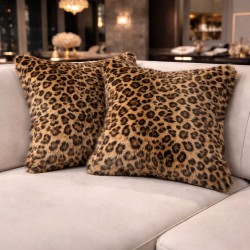 Leopard Kunstfellkissen | Tierdruck Kissen & Polster