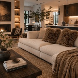 Brown Mongolian Faux Fur Cushion Covers | Brown Curly Haired Fur Cushions