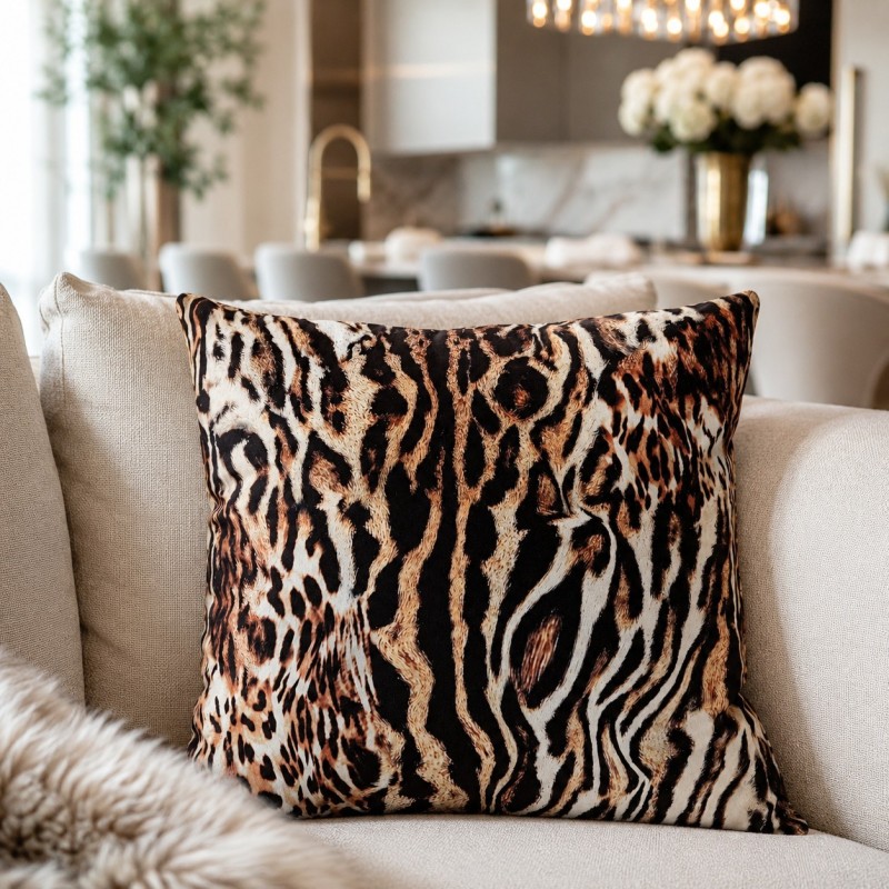 Animal Print Velvet Cushion Covers | Safari Print Velvet Cushions