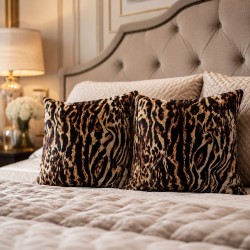 Animal Print Velvet Cushion Covers | Safari Print Velvet Cushions