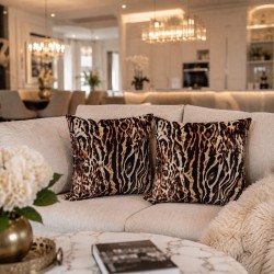 Animal Print Reversible Cushions | Safari Print Velvet Cushions
