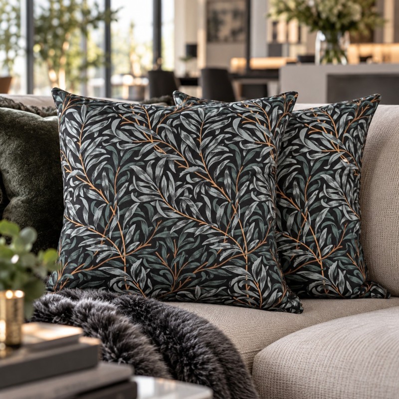 Willow Bough Sage Kussens | Gevlekte Kussens | Groen Bedrukte Kussens