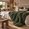 Mongools Bont Deken | Imitatie Schapenvacht Plaid | Crème Bont Plaid