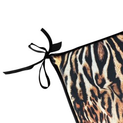 Square Velvet Animal Print Chair Pads | Safari Velvet Square Seat Pads