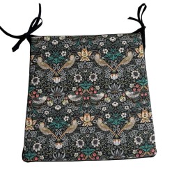 Tapered Sitzkissen Strawberry Thief Navy | William Morris Print Sitzkissen