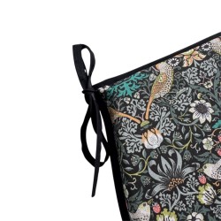 D-vormig zitkussen Strawberry Thief Navy | Blauw bloemen D-vormig zitkussen