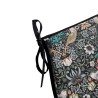 D-förmiges Sitzkissen Strawberry Thief Navy | Blaues Blumen-D-förmiges Sitzkissen