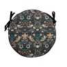Runder Bistro-Sitzpolster Strawberry Thief Navy | Runde Bistro-Stuhlkissen