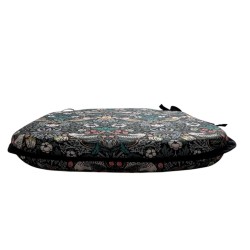 Erdbeer-Dieb Navy Spindel Sitzkissen | Florale Spindel Stuhlkissen |