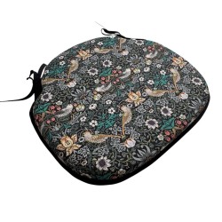Erdbeer-Dieb Navy Spindel Sitzkissen | Florale Spindel Stuhlkissen |