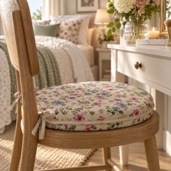 Floral Classic D Shaped Seat Pad | Extra Thick Floral D Shaped Chair Pads