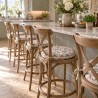 Floral Round Bistro Chair Pads | Round Seat Pads With Rose Design