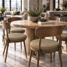 Round Herringbone Bistro Seat Pads | Mustard Herringbone Round Chair Pads