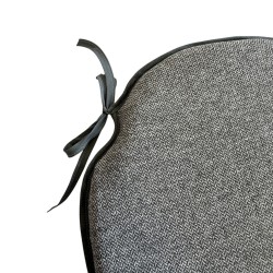 Large Herringbone Spindle Seat Pads | Spindle Shaped Grey Herringbone Chair Pads