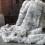 Ash pale grey fur throw for bed sofa or chair, fur blanket