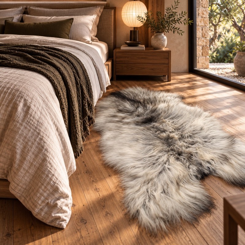 Ivory White Pure Sheepskin Vloerkleed | Natuurlijk Wit IJslands Schapenvacht Vloerkleed