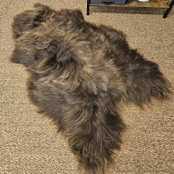 Brauner isländischer Schaffell-Teppich, natürliches braunes isländisches Schaffell