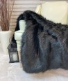 Plain dark brown fake fur throw, Bison fur throw