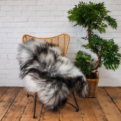Extra Large Black & White Sheepskin Rug | Extra Large Icelandic Sheepskin