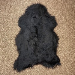 Black Long Haired Sheepskin Rug | Black Icelandic Sheepskins