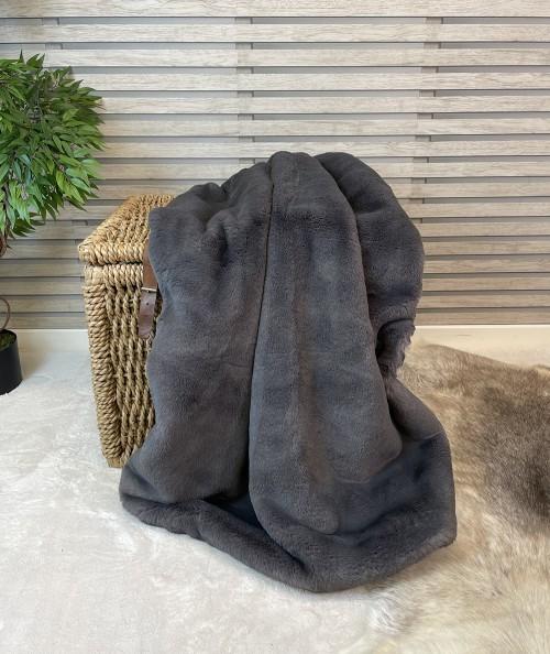 Richmond Slate Faux Fur Throw
