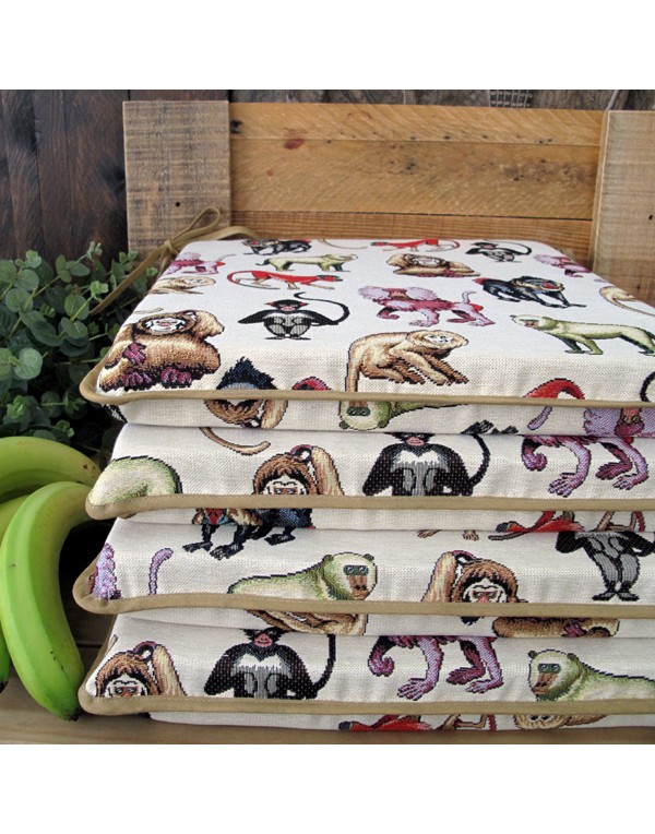 Tapestry Monkeys Square Seat Pads