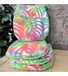 Tropical Leaves chair pads in classic D shape