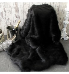 Faux Fur Throws, Black Bear Faux Fur Throw , faux-fur-throws