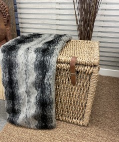 Black Wolf Faux Fur Blanket