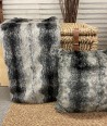 Grey Rabbit Faux Fur Throw