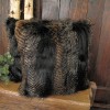 Black Pheasant Faux Fur Cushion