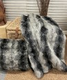 Grey Lynx Faux Fur Cushion