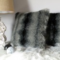 Faux Fur Cushions, Black Wolf Faux Fur Cushion , faux-fur-throws