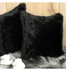 Faux Fur Cushions, Black Panther Faux Fur Cushion , faux-fur-throws