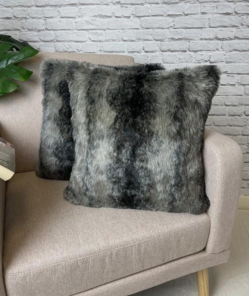 Richmond Slate Faux Fur Cushion