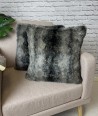 Grey Lynx Faux Fur Throw