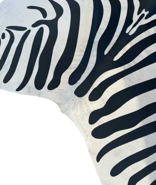 Large black and white zebra print cowhide rug Large black and white zebra print cowhide rug