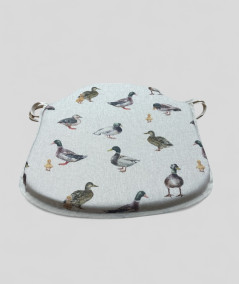 Duck printed spindle shaped chair cushions