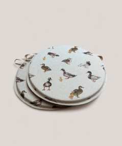 Mallard Duck Print Circular Chair Pads