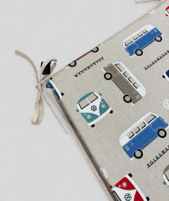 Modern camper printed tapered seat cushions