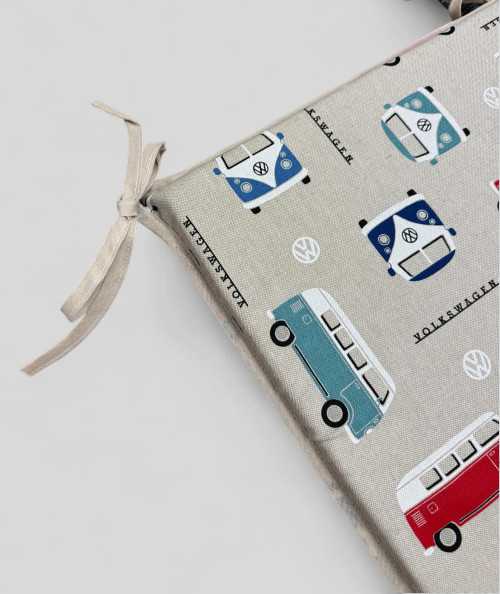 Classic Camper Print Square Shaped Chair Pads