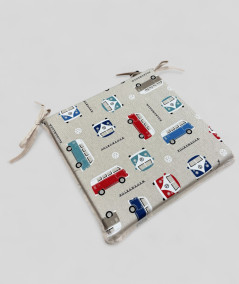 Classic Camper Print Square Shaped Chair Cushions