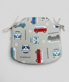 Classic Camper Print Spindle Shaped Seat Pads